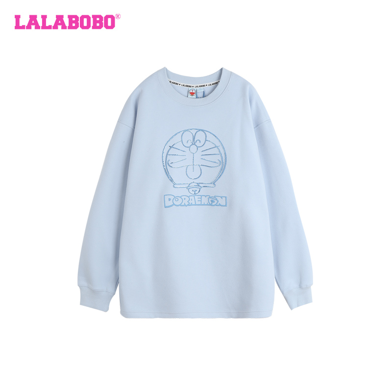 LALA X 哆啦A梦2023联名款简约休闲机器猫卫衣女ABCD-WSDT14