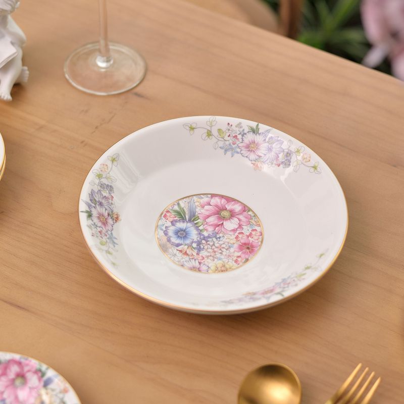 你好兔小姐（秘密花园）高骨瓷7.5英寸深盘餐具碗盘套装瓷器家用