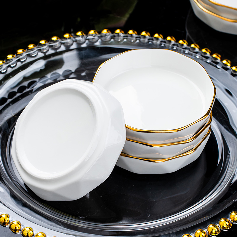 钻石人生味碟6个装景德镇家用陶瓷省钱风餐具北欧高档餐厅蘸料碟