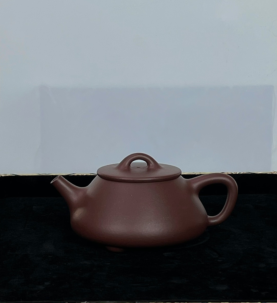 平盖石瓢壶，260毫升，底槽青泥料，手工制作