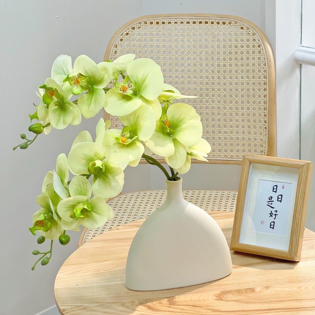 高端蝴蝶兰假花仿真花玄关餐桌客厅房间装饰湿感轻奢摆花绢花花束