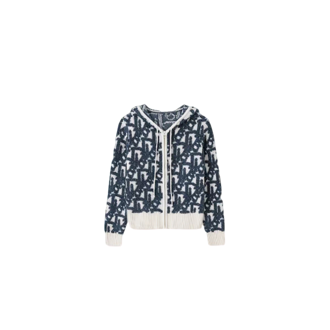 BAOFAHU蓝白撞色立体徽标字母连帽抽绳休闲针织毛衣外套-8707