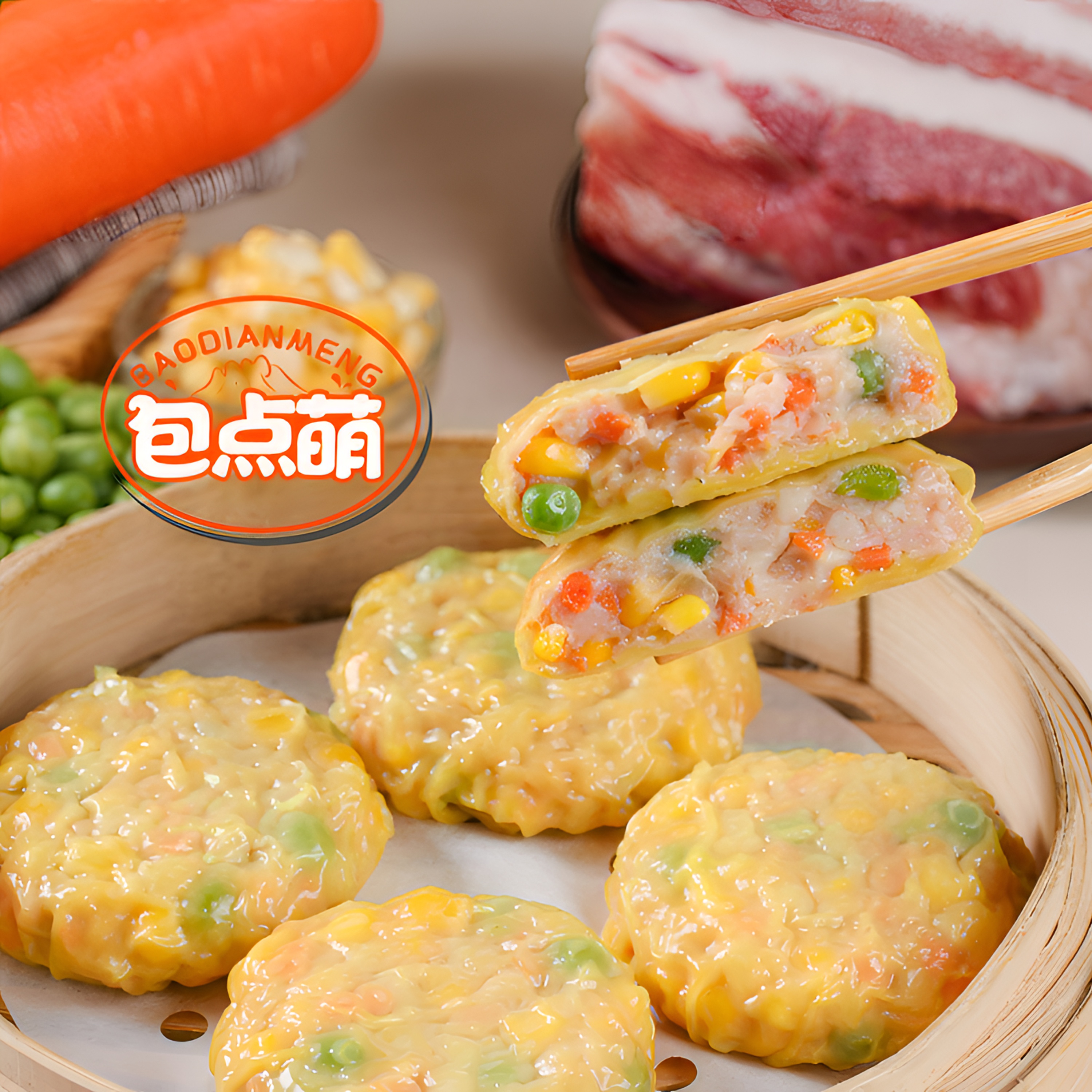 【酒楼同款】纯手工青豆玉米饼3袋早茶点心顺丰冷链包邮 