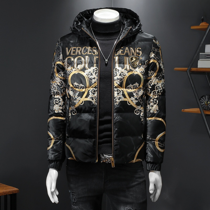 个性秋冬欧货高品质90白鸭绒连帽羽绒服休闲加厚保暖男士外套新款