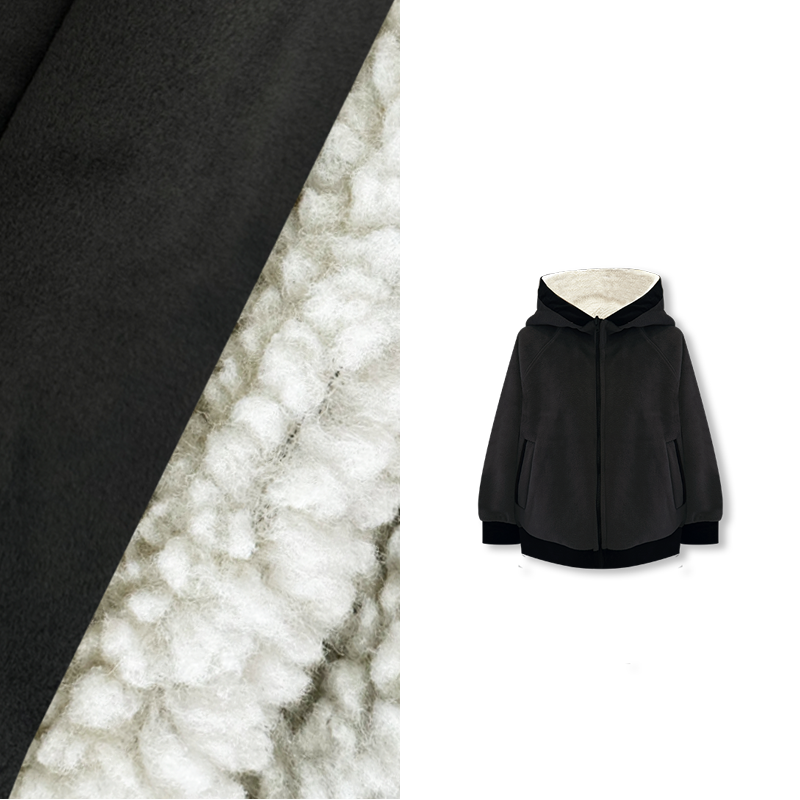 2023秋冬E家宽松百搭运动拉链两穿连帽外套V1167