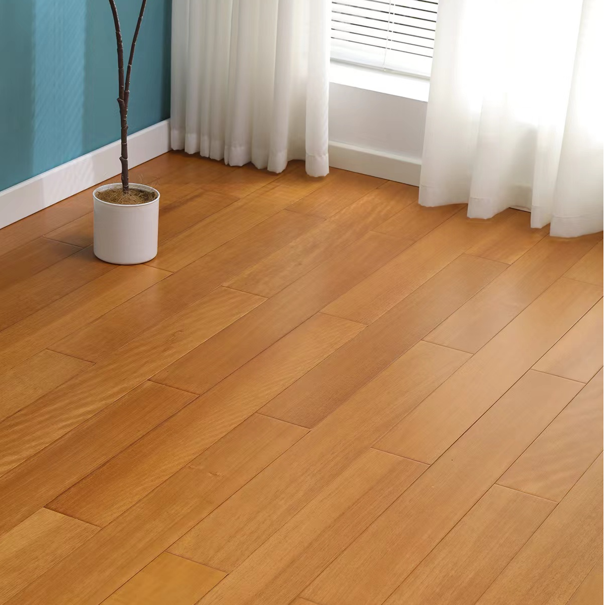 特4番龙眼锁扣地热地暖纯实木地板原木纹本色浅色木地板厂家批发