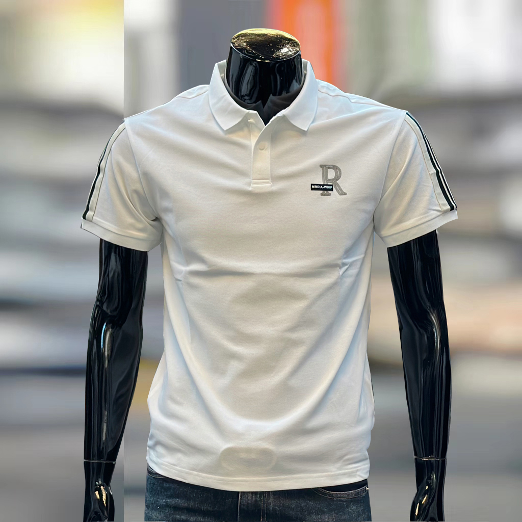 悟盾潮牌夏季新款T男士上衣肩章条纹拼接翻领短袖POLO衫修身t恤T