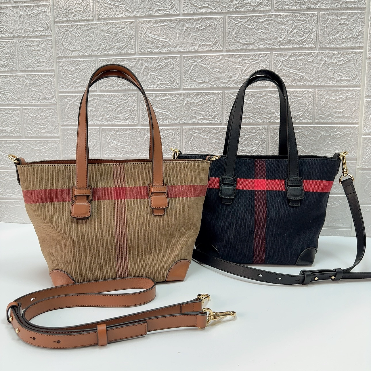 格子原版黄麻料柜款手提菜篮子包单肩斜挎托特包tote