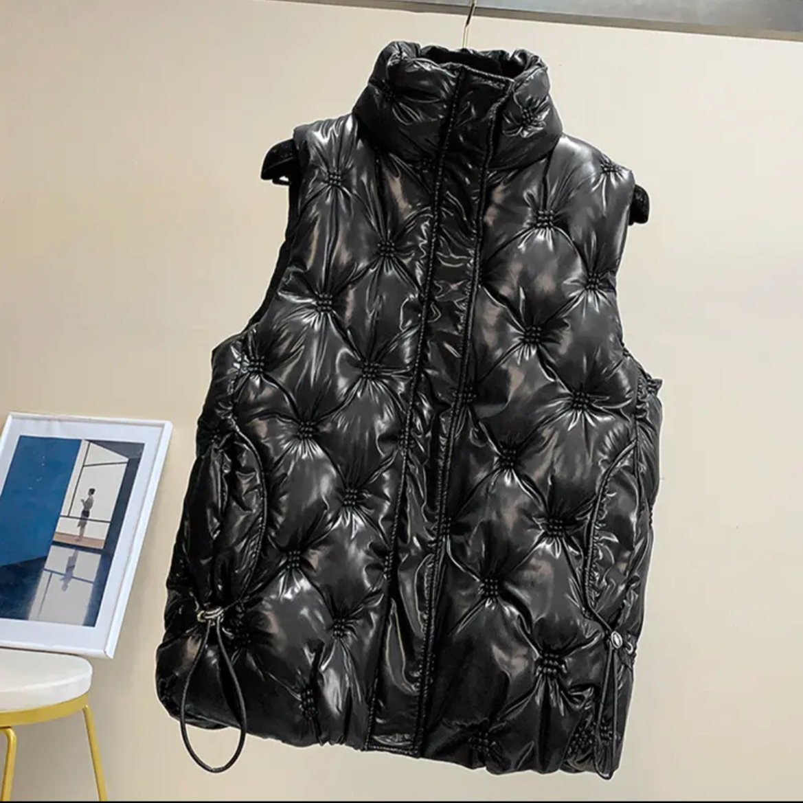 24年新款时尚网红棉马甲秋冬百搭保暖棉衣无袖外套时尚洋气马夹女