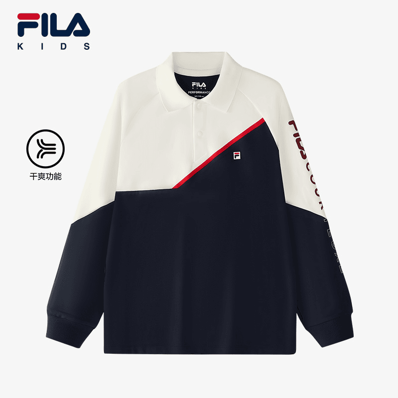 FILA斐乐儿童POLO衫秋冬长袖网球运动上衣K12B443201