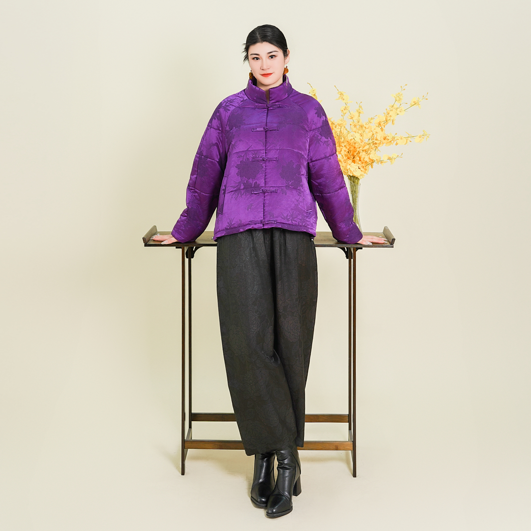 【紫气东来】2024秋冬新款丝毛中式复古厚款大码外套-TF2420501