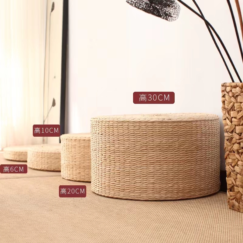 直边款【直径60CM】手工蒲草编织坐垫禅修榻榻米圆形垫打坐草编垫子