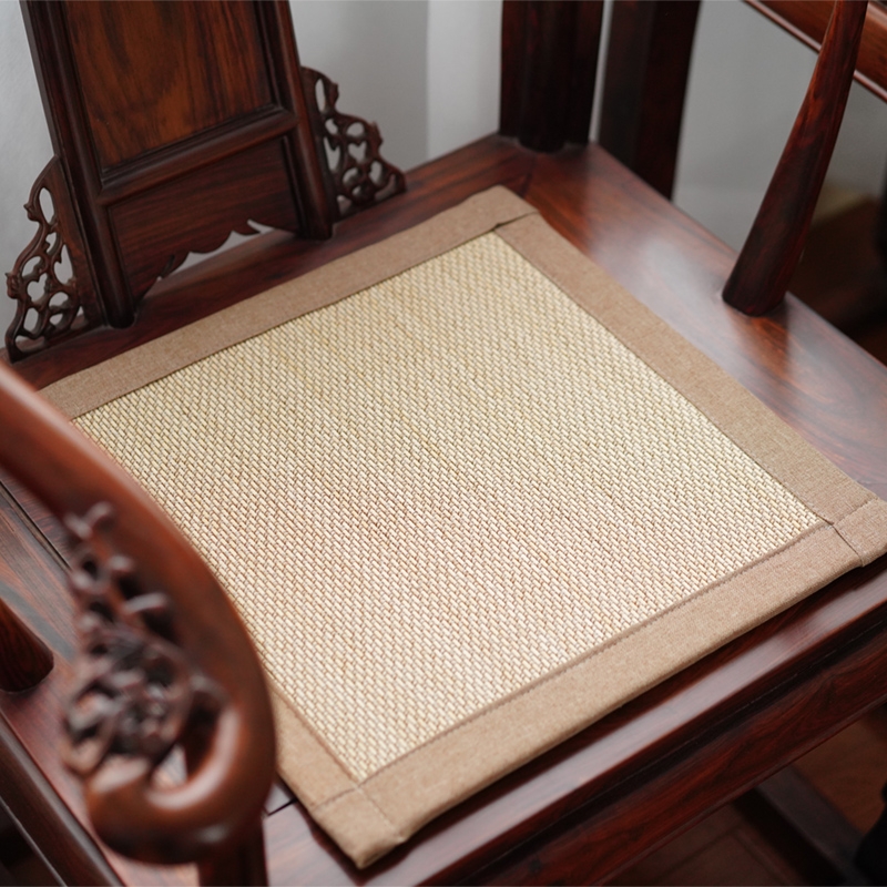 竹编椅垫透气防滑凉席坐垫加厚榻榻米地垫椅子中式学生坐垫打坐