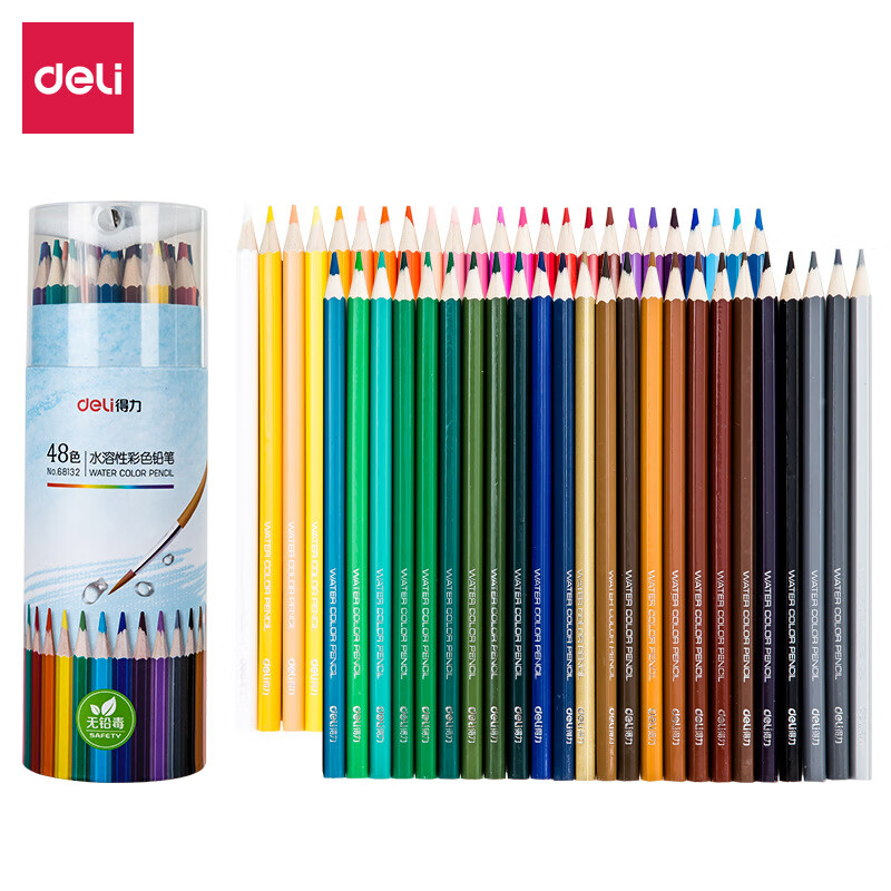 得力68130/68132彩色铅笔 手绘涂色美术生绘画笔套装不易断