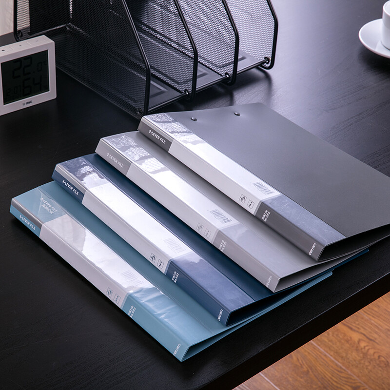 得力文件夹双夹资料夹单夹强力夹办公用品5112双强力夹