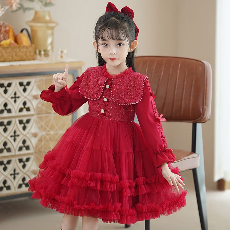 品巴拉巴拉女童连衣裙秋冬新款儿童蓬蓬纱tutu裙公主裙女孩花童装