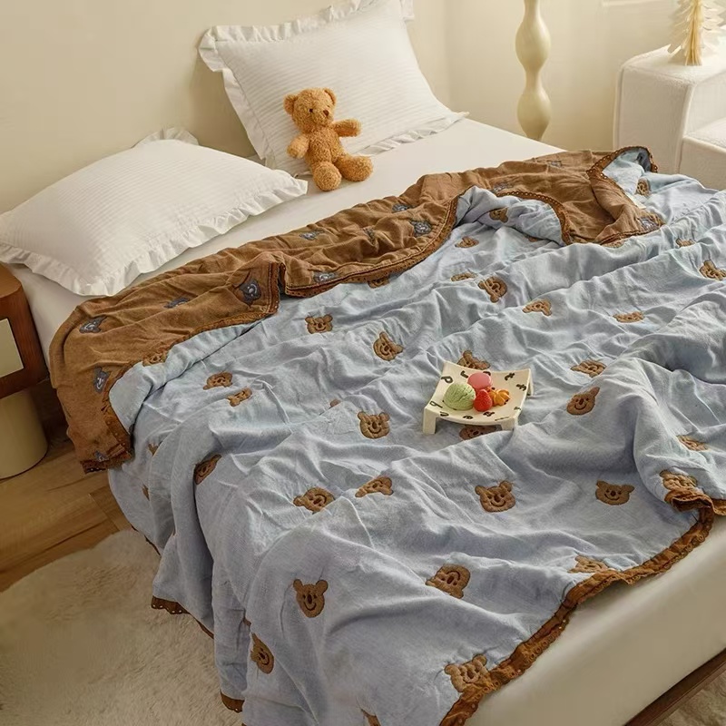 各种高品双层纱被，贡缎被，豆豆被。泡芙被合集双面包边