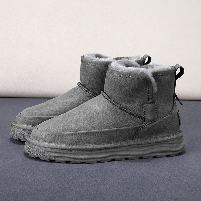 2468冬季厚底雪地靴 羊毛加厚加绒英伦韩版拉链短靴