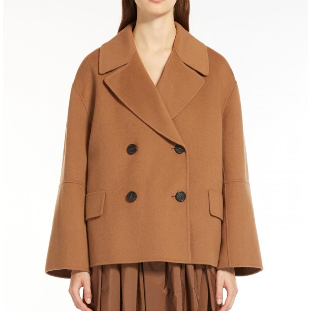 未使用 MaxMara S MaxMara Cape 女士驼色短款大衣 Woc20030