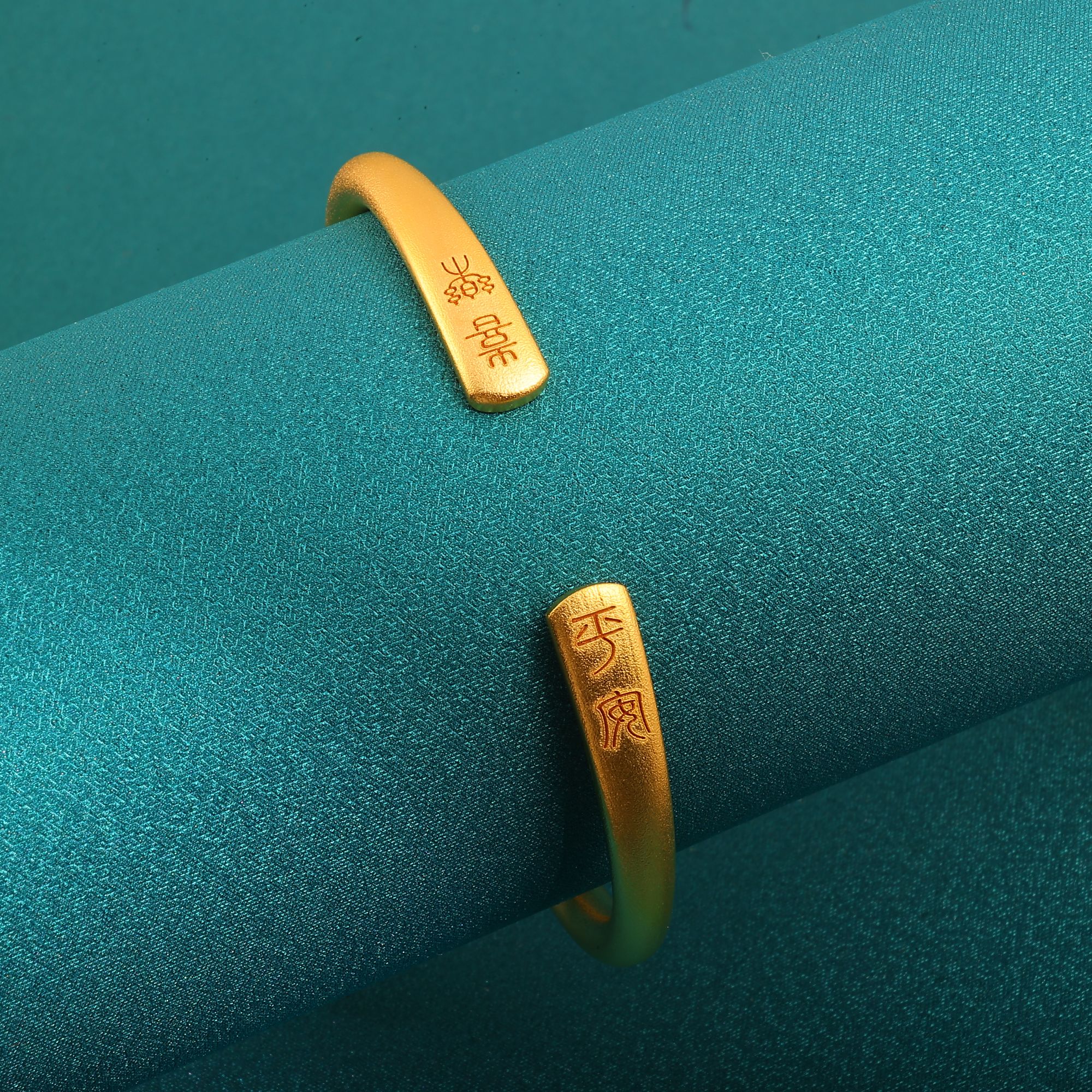 足银手镯 足银手镯 古法开口平安喜乐手镯