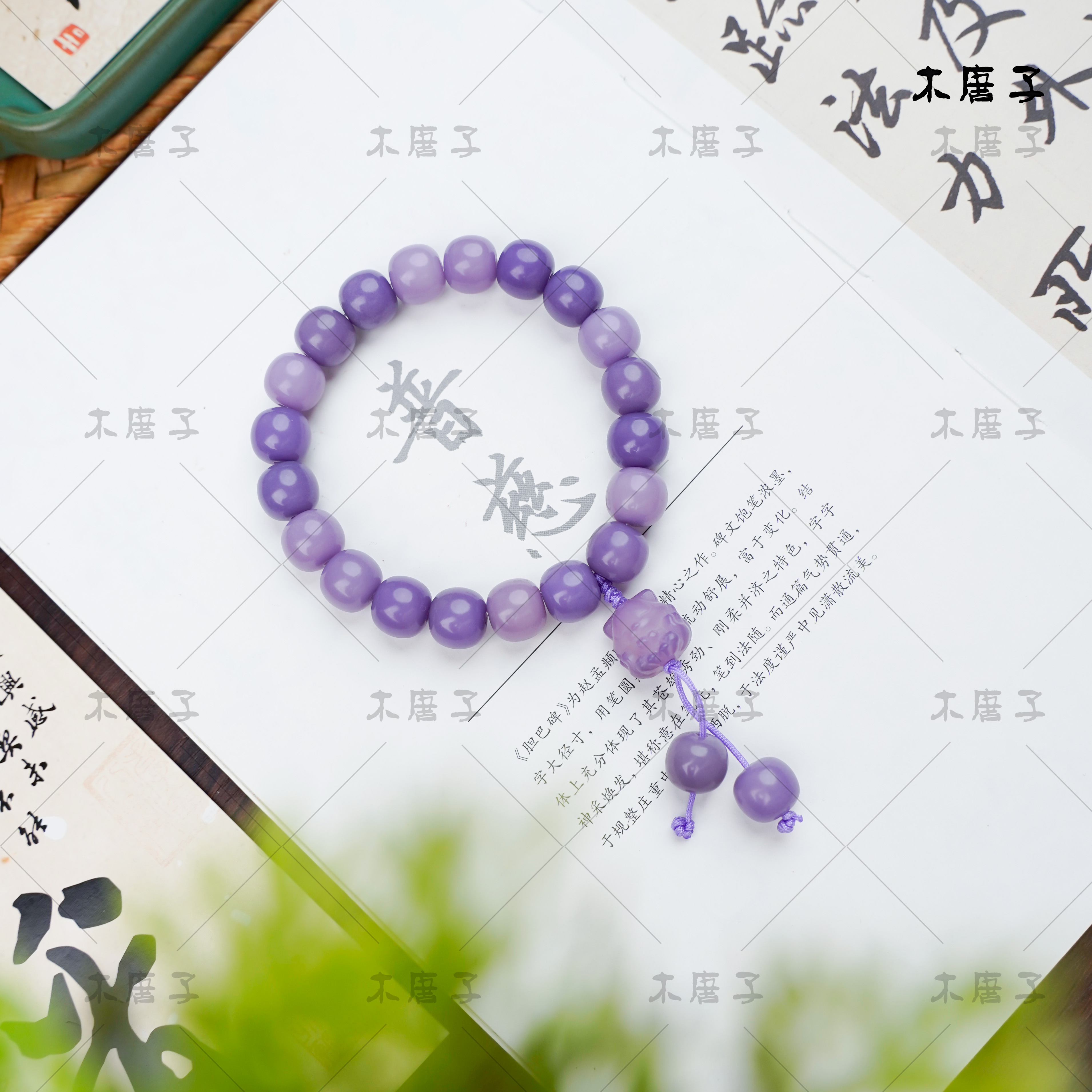 天然菩提紫菩提素单圈带FJ