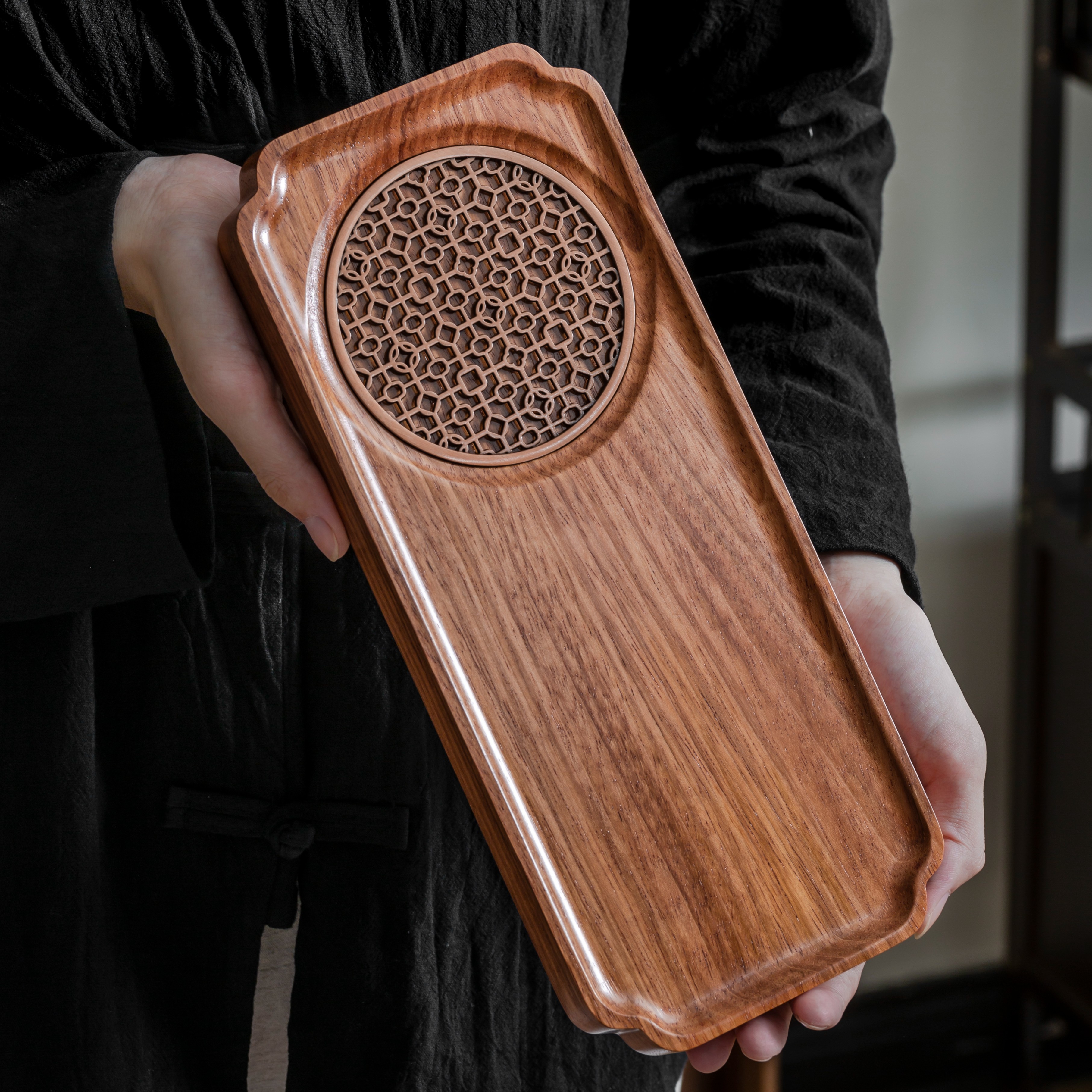 【茶盘】花梨木整木茶盘干泡茶空间一个人喝茶茶具茶器茶道