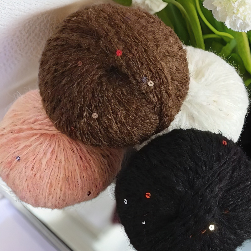 粗毛羊驼绒(6团）毛绒线手工柔软时尚可爱编织亲肤手编毛绒线手工。