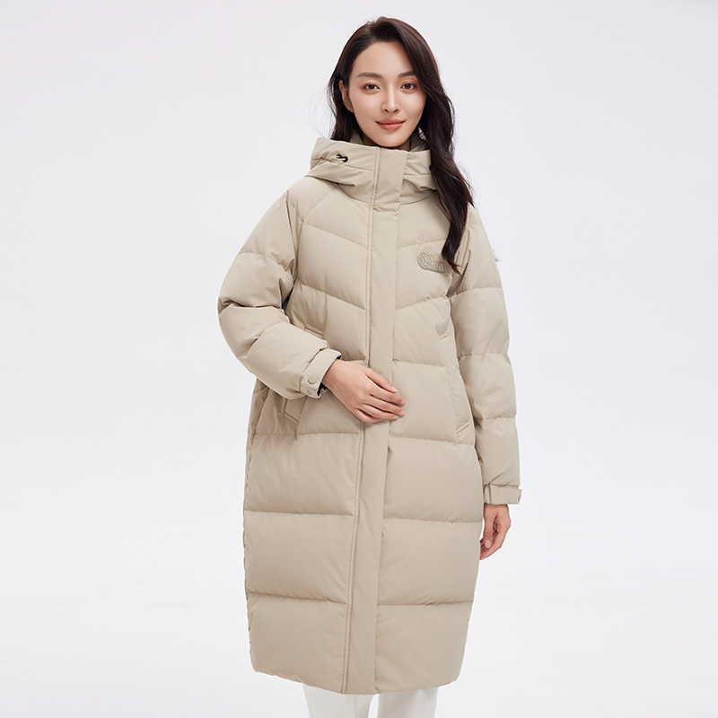 【24新款上市】女士中长款宽松休闲时尚保暖冬季连帽羽绒服