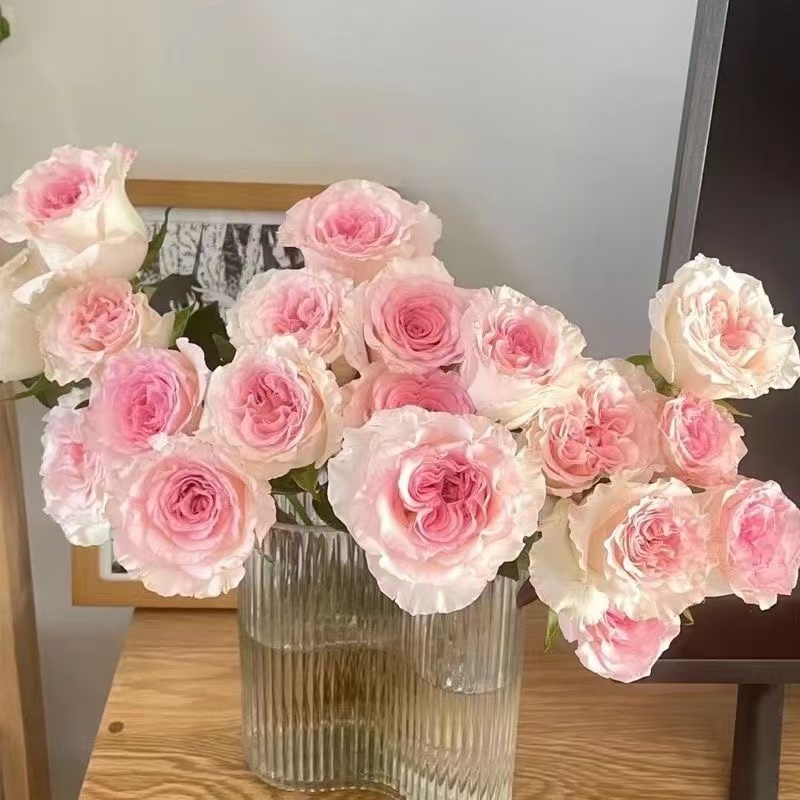 玫瑰花鲜花新鲜小香风混搭玫瑰花束