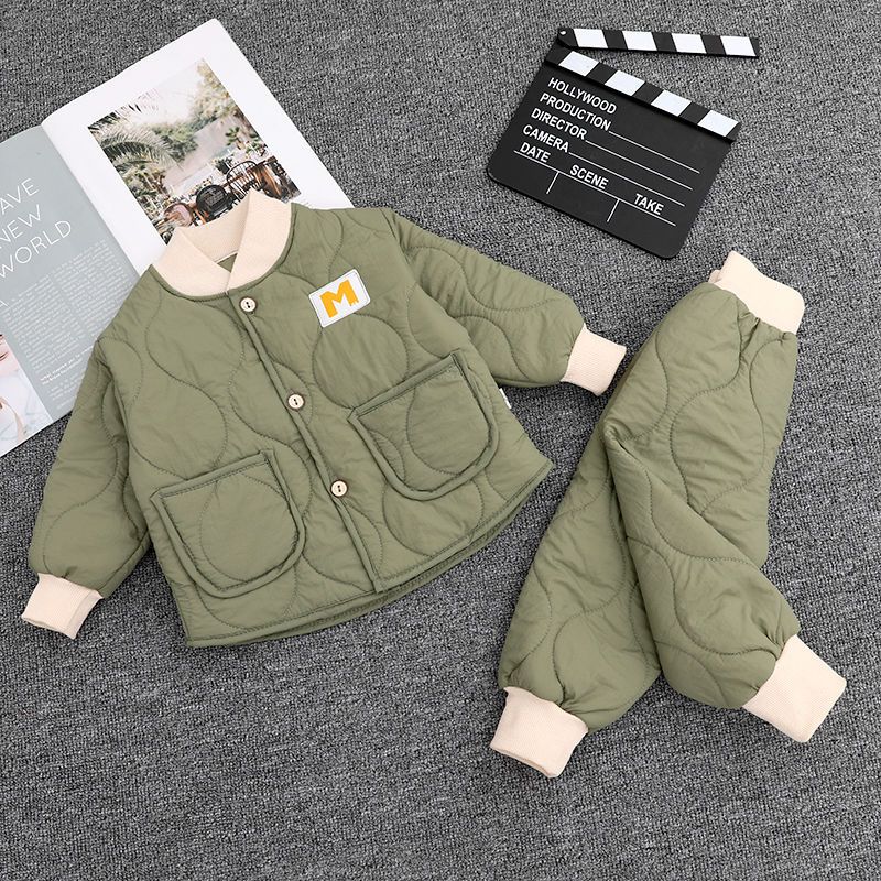 棉服套装男女宝宝棉衣棉裤休闲套装家居服户外两件套ba秋冬上新CU