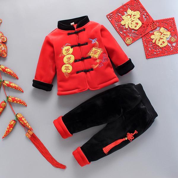 唐装男童宝宝周岁礼服儿童过年衣服中国风秋冬款女新年喜庆拜年AO