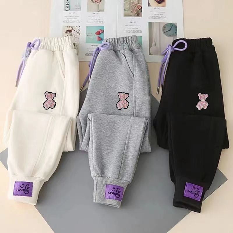 女童裤子运动裤秋冬款2023新款中大童加绒加厚休闲女孩长裤MK