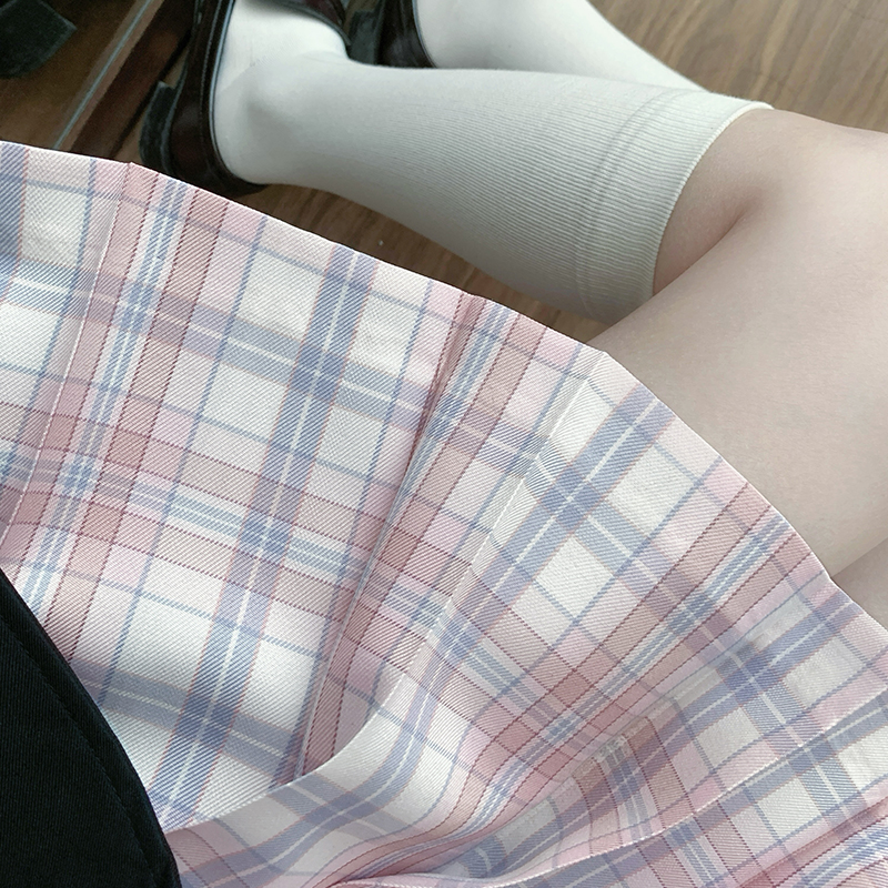 花依/JK原创春夏校供感jk格裙学生a字半身裙学院风日系百褶裙短裙