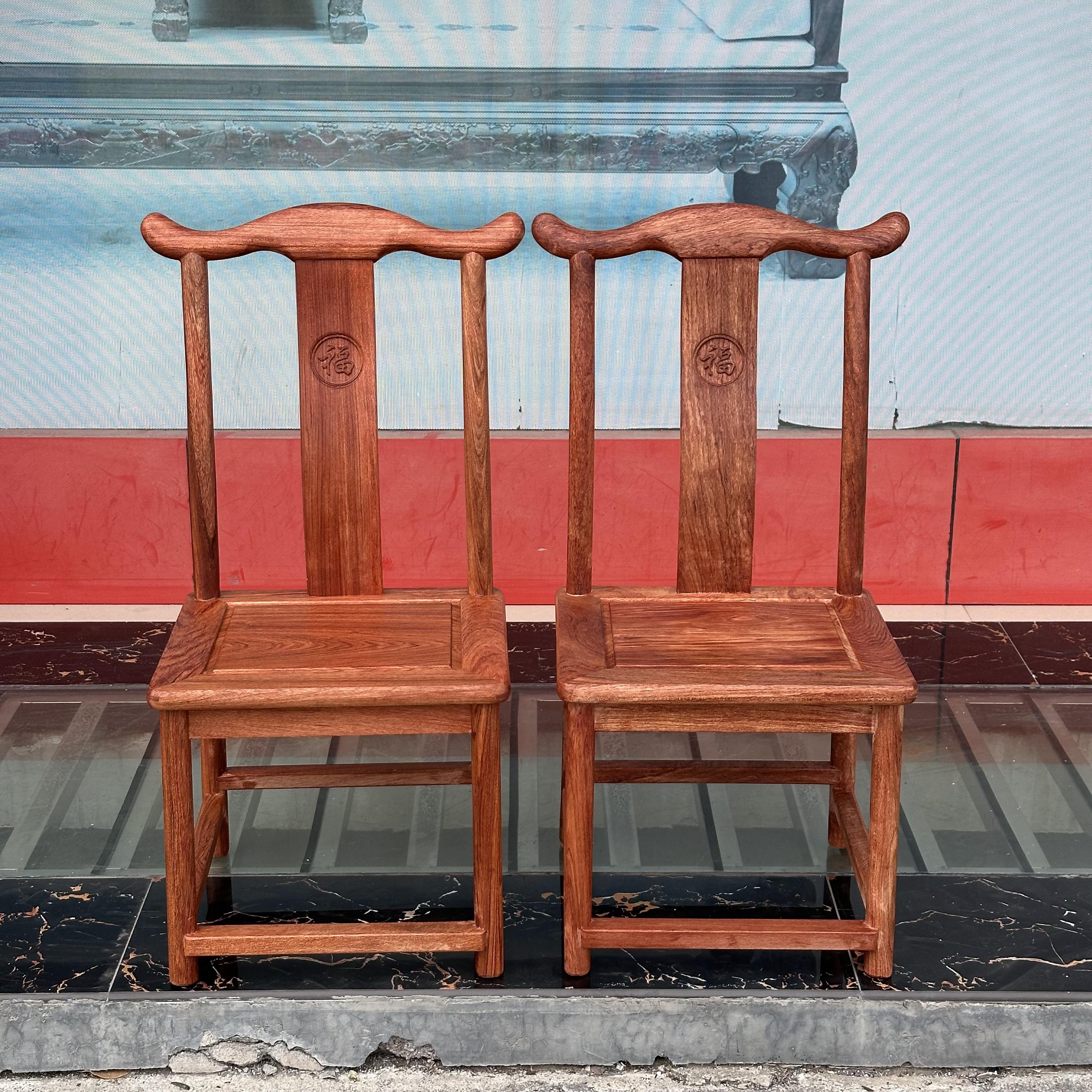 （拍一发二 ）花梨木小官帽椅白胚榫卯结构靠背椅 尺寸38*35*78