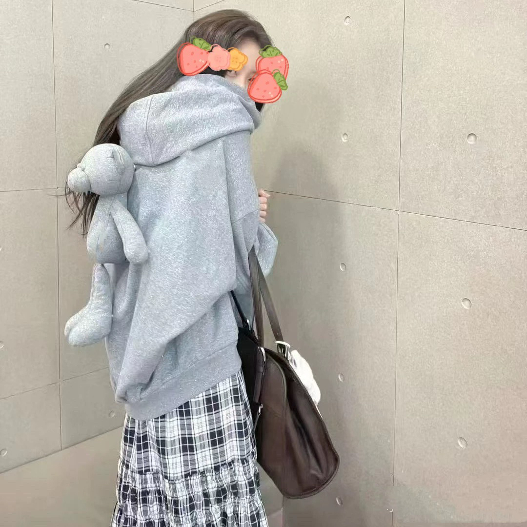 闪粉 小熊卫衣外套男女同款