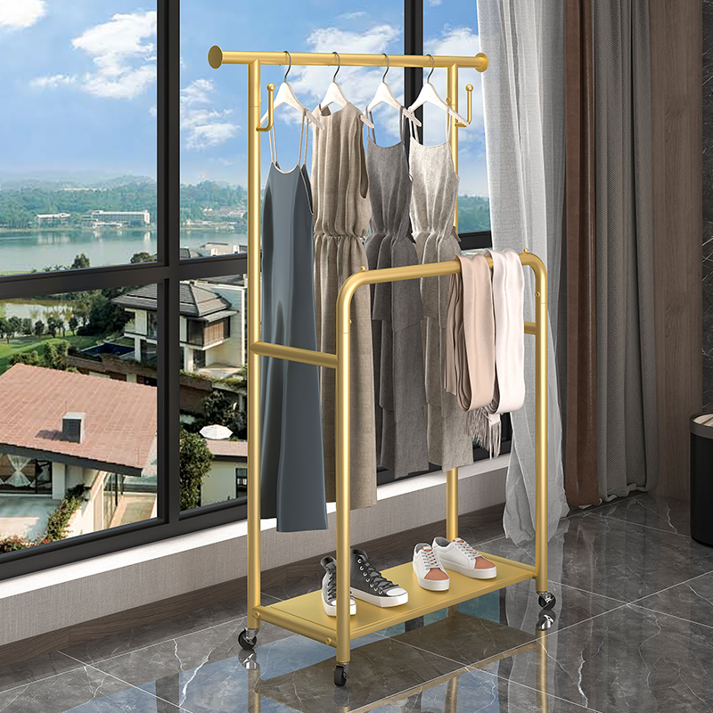 简易晾衣架落地折叠阳台晒衣服架子家用卧室家用晾衣杆折叠挂衣架