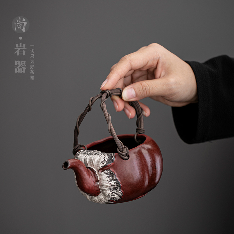 复古公道杯窑变带过滤茶海防烫提梁分茶器可加热公杯围炉煮茶罐