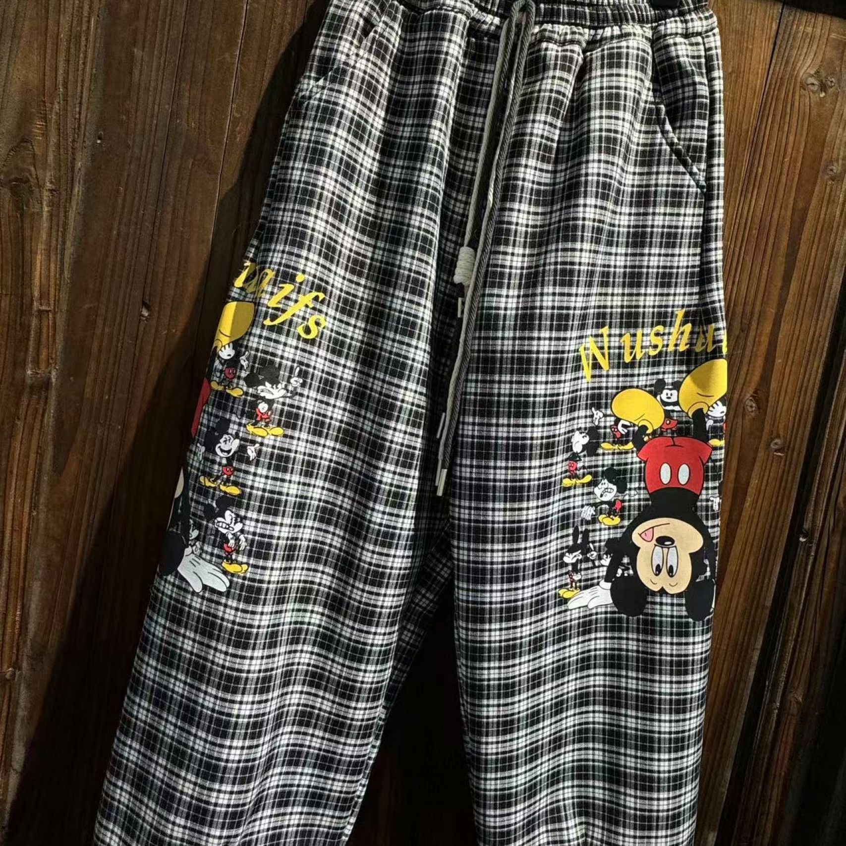 吾2024【Y】12月8日 儿童男童女童格子米奇加绒卫裤2926-