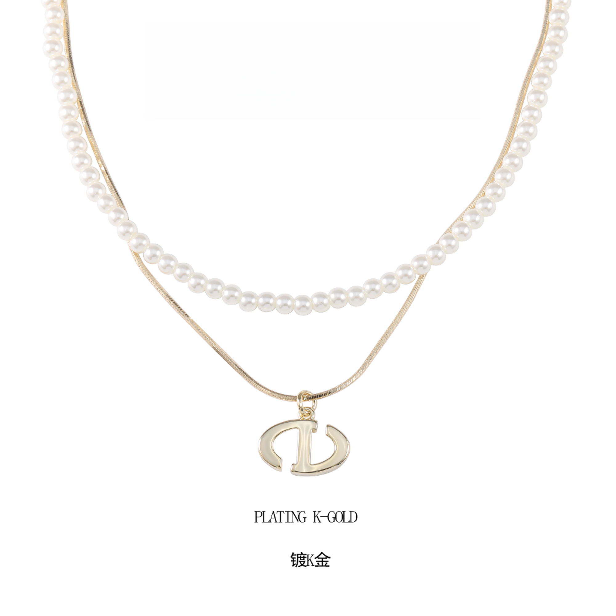 铜合金仿珍珠项链  珠珠气质轻奢时尚双层项链 G2821