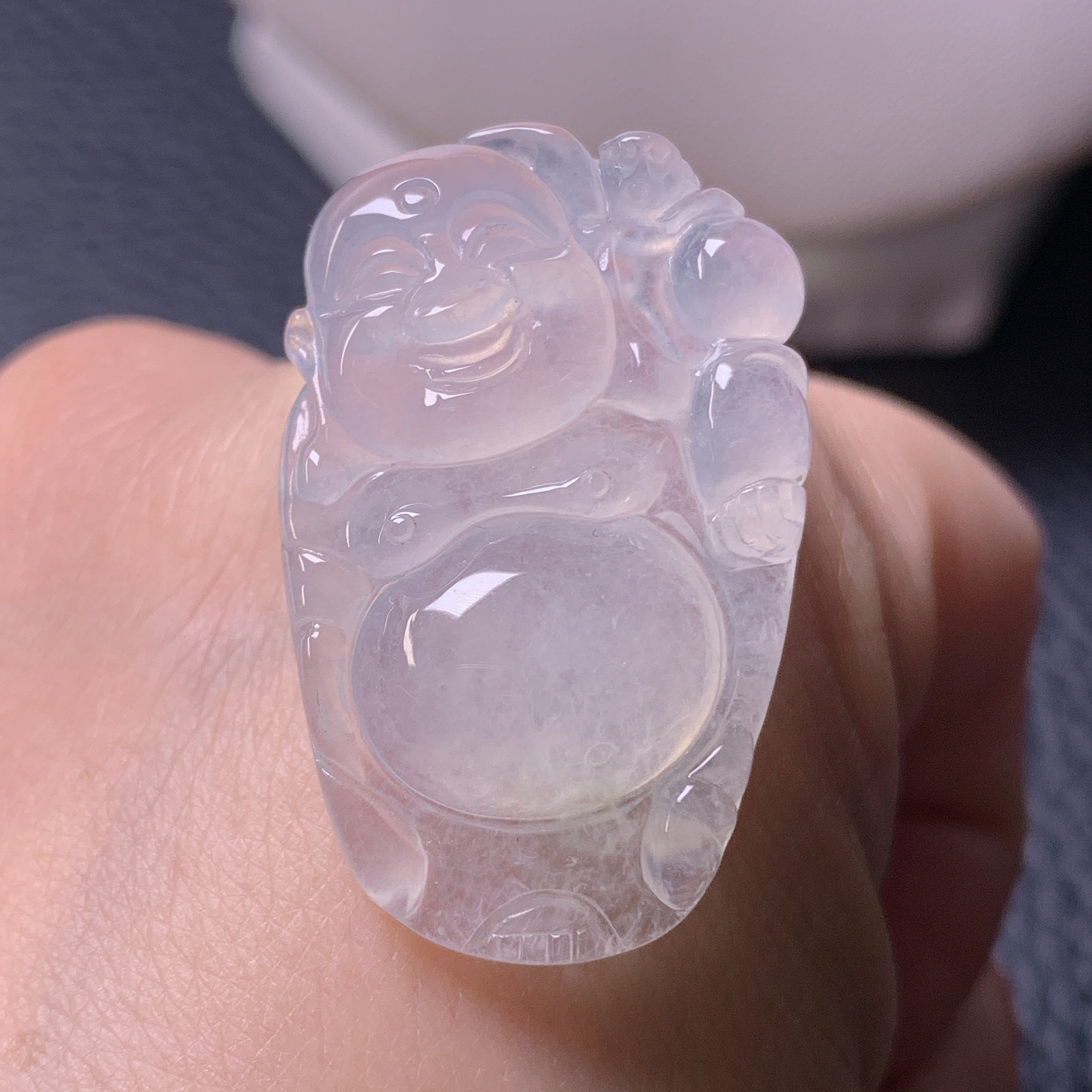 天然缅甸a货翡翠冰种佛公站佛玉挂件吊坠