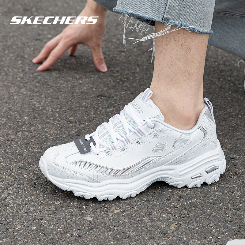 Skechers斯凯奇熊猫鞋男鞋新款休闲小白鞋厚底轻便老爹鞋运动鞋
