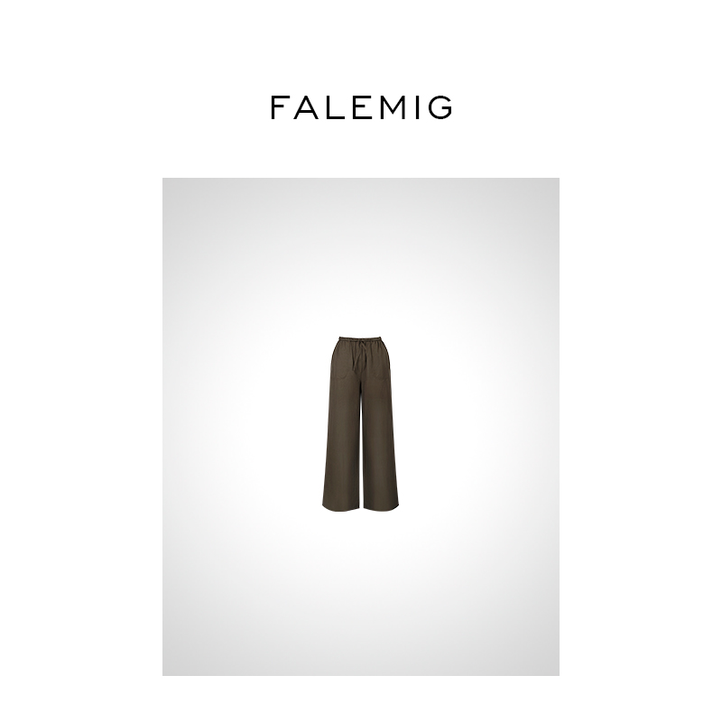 FALEMIG阔腿裤抽绳休闲长裤FFA243051K0399