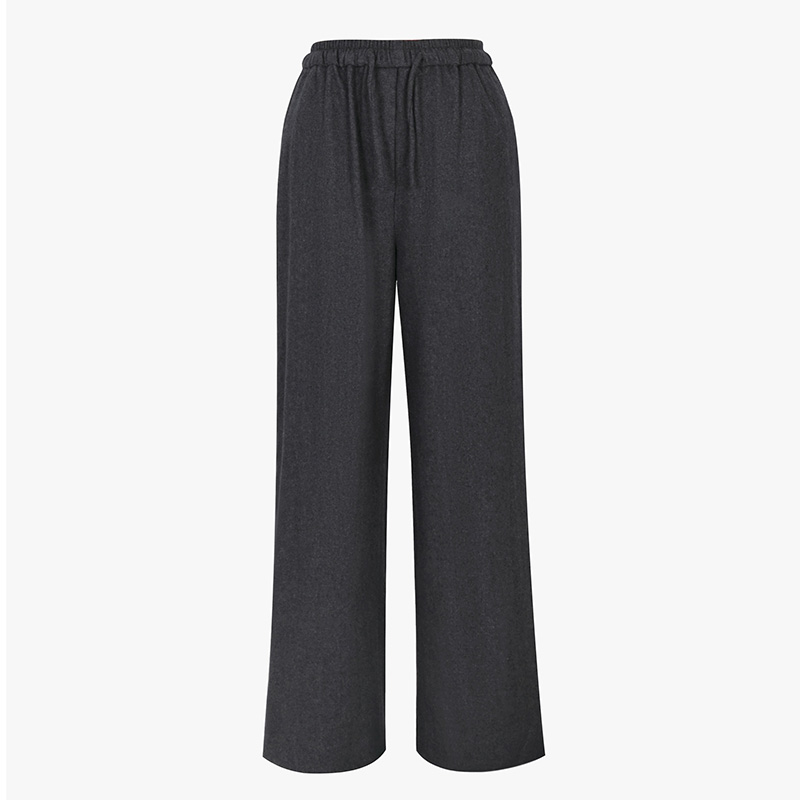 宝藏神裤，B入秋冬羊毛混纺松紧腰直筒裤 23年新款百搭时尚拖地裤