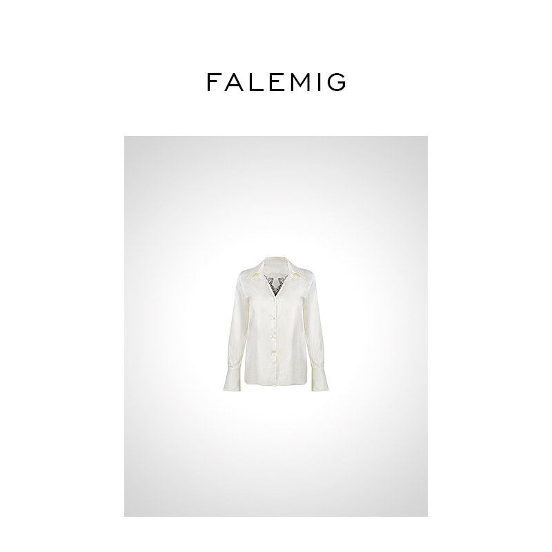 FALEMIG真丝混纺拼蕾丝衬衣FFA243020C0659