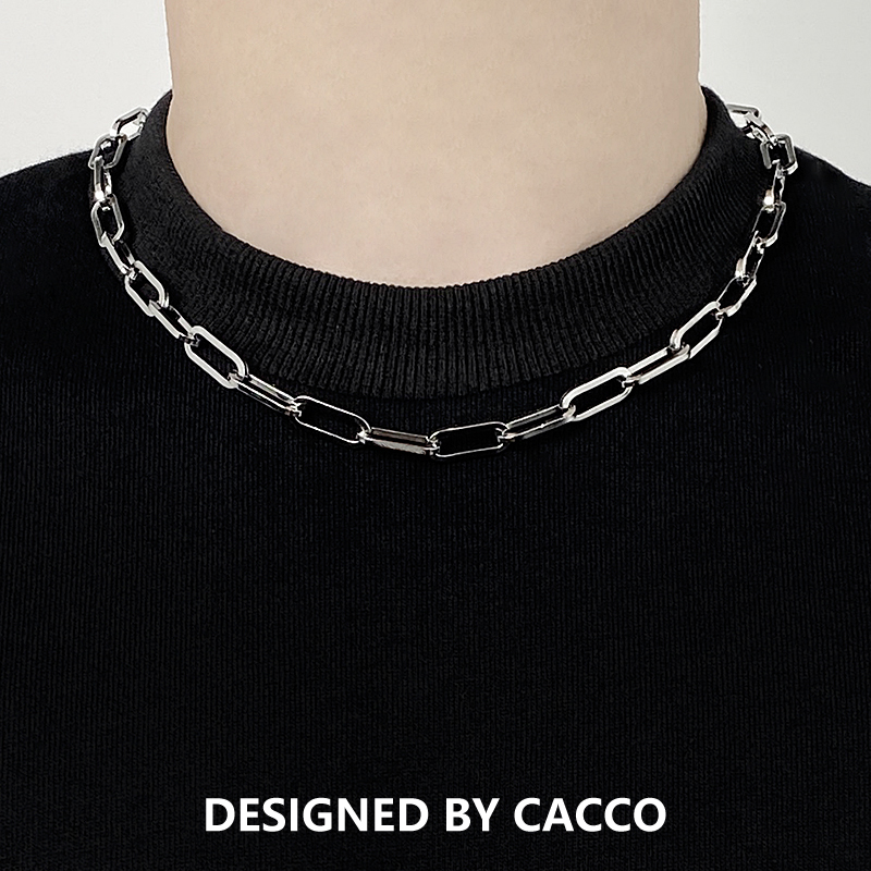 钛钢项链 CACCO 简约O型锁骨链 欧美嘻哈小众设计无性别百搭颈链