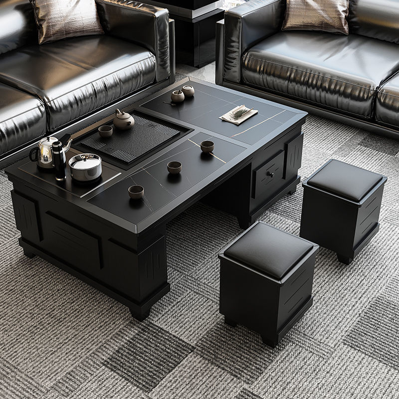 【小扬哥】岩板功夫茶几简约现代客厅实木茶具一体式上水办公茶台