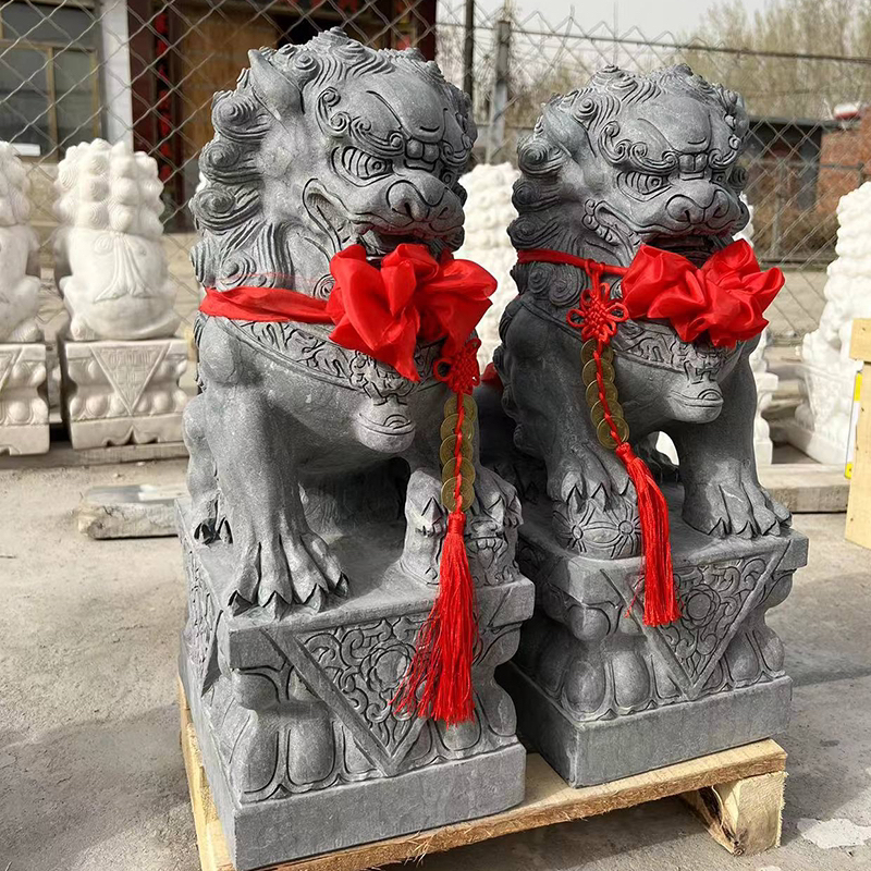 石雕狮子青石狮子祠堂寺庙公司工厂门口摆件汉白玉石狮子雕刻