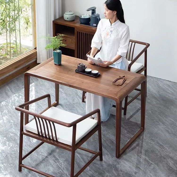 小扬哥甄选新中式阳台茶桌椅组合老榆木小户型茶几泡茶台家用实木