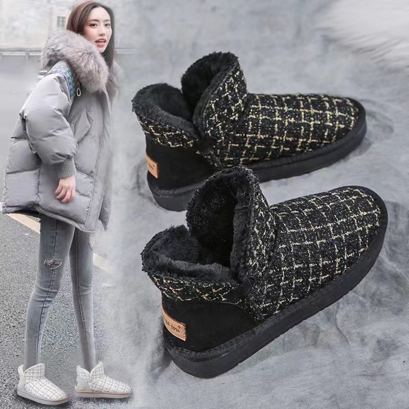 网红雪地靴豆豆鞋女外穿2022年新款冬季洋气保暖加绒一脚蹬棉鞋子