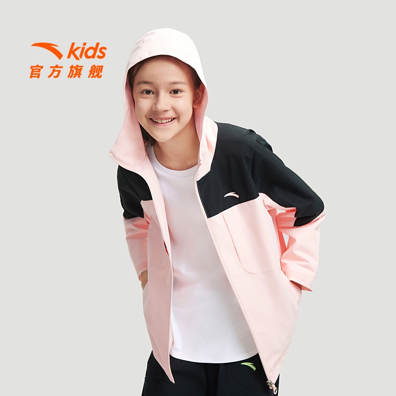安踏儿童女童运动上衣2024秋季新款舒适三防薄外套运动休闲P